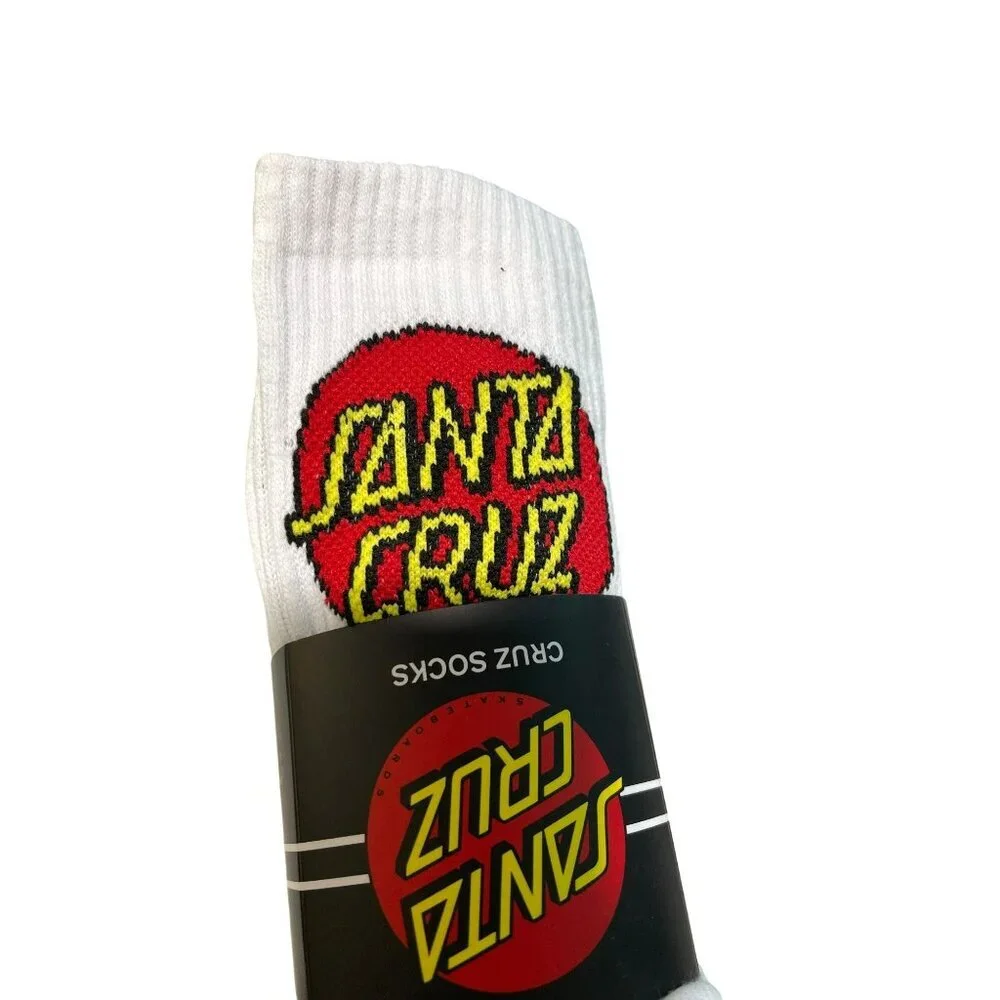 Santa Cruz 4 pack Youth Size 2-8 Socks Cotton Blend Skateboarding Style